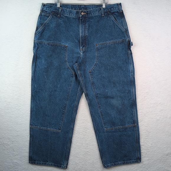 Carhartt Other - Carhartt Double Knee Pants Mens 42x30 Blue B73 DST Loose Original Fit